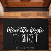 シ賛美ズル家の黒のおもしろいこのHizle ドアマット