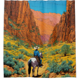 シ鮮やかェラのカウボーイ | ティンチン漫画スタイル シャワーカーテン