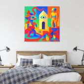 ジオメトリ脳汁とトラぺゾイド幻視 キャンバスプリント (インサイチュ (寝室))