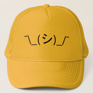 ¯\_(シ)_/¯顔日本の文字 キャップ