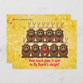 ジおもしろいョークソレーサンタのトナカイのクリスマスクリスマス シーズンポストカード (正面/裏面)