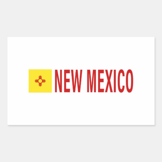 ジアのシンボル ニューメキシコ州の旗 長方形シール (正面)