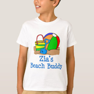 ジアのビーチの相棒のかわいいデザイン Tシャツ