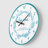 ジアンナフェザービーズリース名アクアの意味 ラージ壁時計 (傾斜)