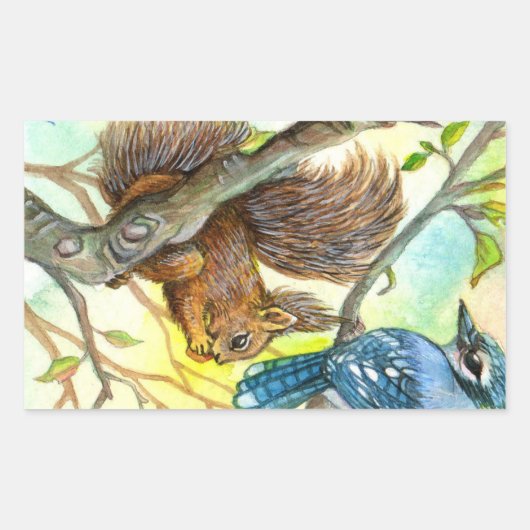 ジェイとリス 長方形シール (正面)