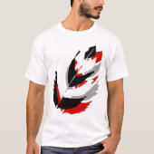 ジェイカスタムニアニの羽 – 黒と赤 Tシャツ (正面)