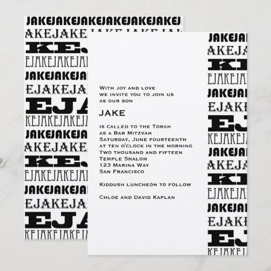 ジェイクカスタム 招待状 (正面/裏面)