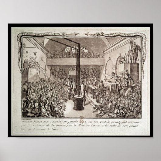 ジェイコビン・クラブ会議、1792年1月 ポスター (正面)