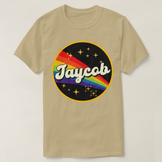 ジェイコブレインボーイン宇宙ヴィンテージスタイル Tシャツ (デザイン正面)
