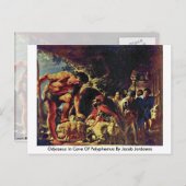 ジェイコブ・ジョルダンのポリヘムスの洞窟のオデュッセウス ポストカード (正面/裏面)