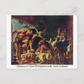 ジェイコブ・ジョルダンのポリヘムスの洞窟のオデュッセウス ポストカード (正面)