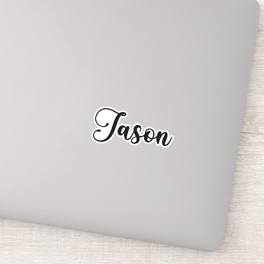 ジェイソン名 – 手書き書道 シール (詳細)