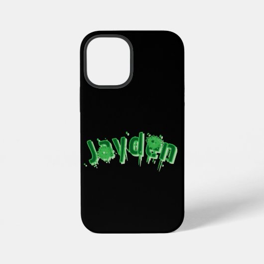 ジェイデン 名前 緑 iPhoneケース (裏面)