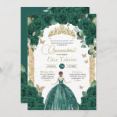 ジェイドエメラルドグリーンバタフライプリンセスキンセアニェラ 招待状 (正面/裏面)