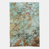 ジェイドエレガントアンドバラ金ゴールドグリッター大理石 キッチンタオル (縦)