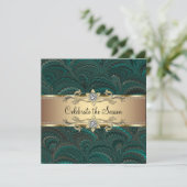 ジェイドグエレガントリーンブラック金ゴールドクリスマスパーティー 招待状 (スタンド正面)