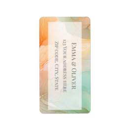 ジェイドグリーンとテラコッタ大理石カード ラベル