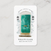 ジェイドグリーンウォーターの色フロントドア実在エステートエージェント 名刺 (正面)