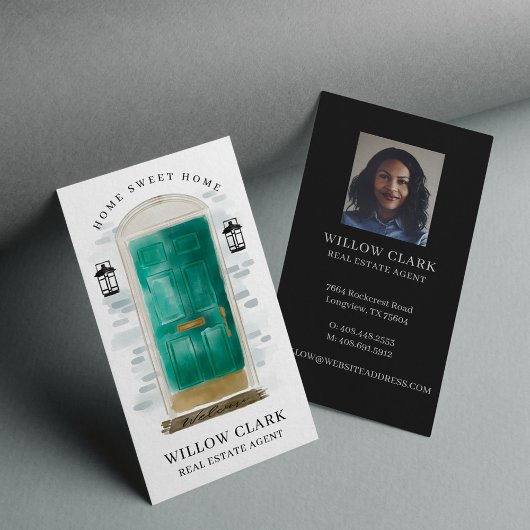 ジェイドグリーンウォーターの色フロントドア実在エステートエージェント 名刺