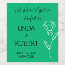 ジェイドグリーンエレガントなウェディングワインラベル ワインラベル