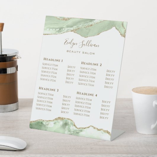 ジェイドグリーンゲート美しいサロン価格表 台座サイン (インサイチュ)