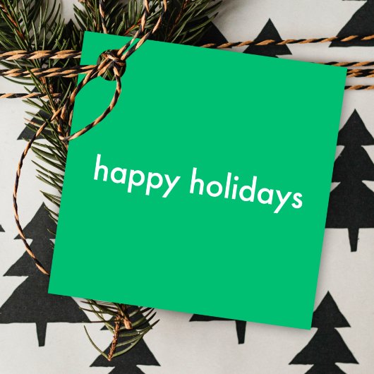 ジェイドグリーンミニマリスト |プレーン鮮やかシンプルクリスマス フェイバータグ