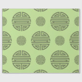 ジェイドグリーン中国の寿長寿キャラクター ラッピングペーパー (フラット)