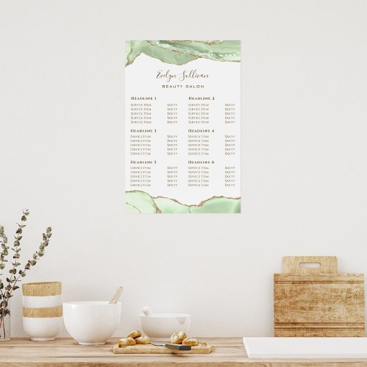 ジェイドグリーン価格表ポスター ポスター (キッチン)