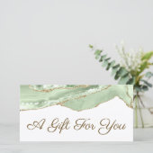 ジェイドグリーン瑪瑙ギフト証明書 (スタンド正面)