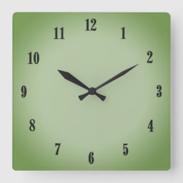 ジェイドグ無地のリーンセラドンブラックナンバ スクエア壁時計