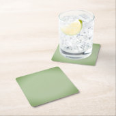 ジェイドグ無地のリーンセラドン スクエアペーパーコースター (インサイチュ)