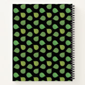 ジェイドツリーグリーン葉オンブラック ノートブック (裏面)