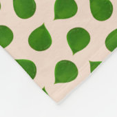 ジェイドツリーグリーン葉オンベージュ フリースブランケット (角)