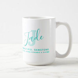 ジェイドネーム意味モノグラムJグリーンティール(緑がかった色)文字 コーヒーマグカップ