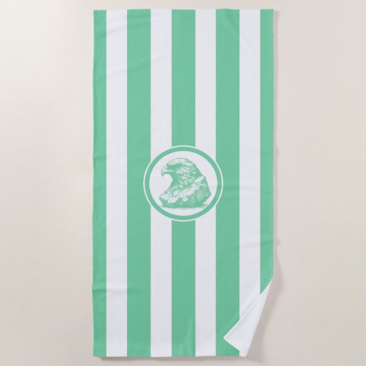 ジェイドバードマンアーチファクトストライプ ビーチタオル (正面)
