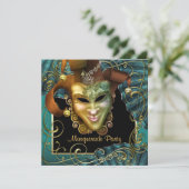 ジェイドブラック金ゴールドマスカレードパーティの招待状 招待状 (スタンド正面)