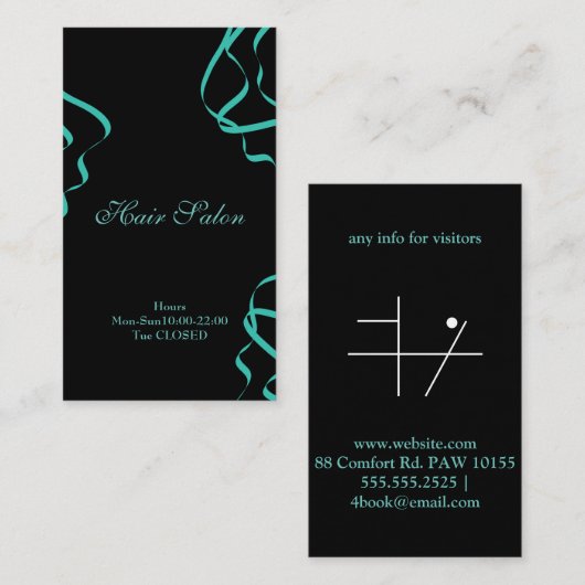 ジェイドヘアサロン 名刺 (正面/裏面)