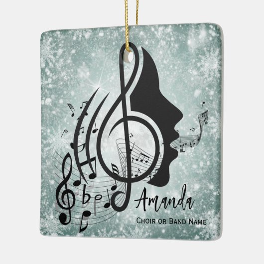 ジェイド合唱団ディレクターのギフトミュージカルノートのクリスマス セラミックオーナメント (左)