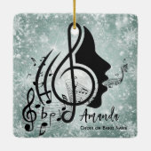 ジェイド合唱団ディレクターのギフトミュージカルノートのクリスマス セラミックオーナメント (裏面)