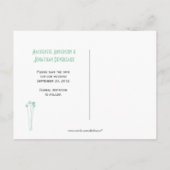 ジェイド白いメイソンの瓶ワイルドフラワーズ日付を保存 案内ポストカード (裏面)