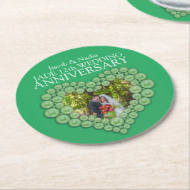 ジェイド12周年結婚ハートフォトコースター ラウンドペーパーコースター