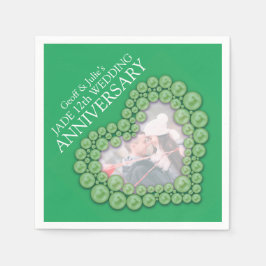 ジェイド12周年結婚ハート写真ナプキン スタンダードカクテルナプキン