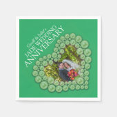 ジェイド12周年結婚記念ハートの緑の写真 スタンダードカクテルナプキン (正面)