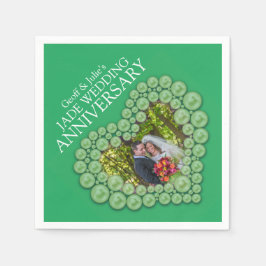 ジェイド12周年結婚記念ハートの緑の写真 スタンダードカクテルナプキン