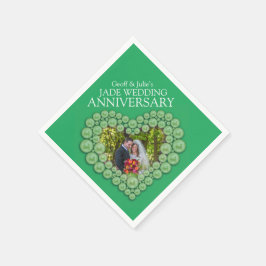 ジェイド12周年結婚記念ハートの緑の写真 スタンダードカクテルナプキン