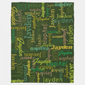 ジェイパーソナライズされたデンの緑の色合い フリースブランケット (正面)