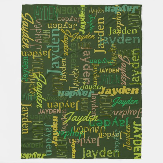 ジェイパーソナライズされたデンの緑の色合い フリースブランケット (正面)