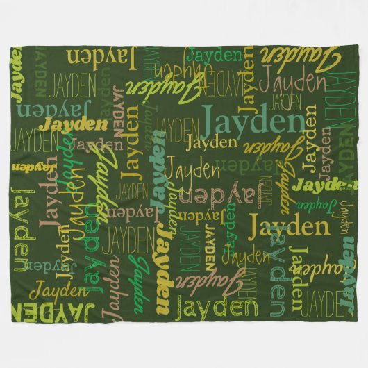 ジェイパーソナライズされたデンの緑の色合い フリースブランケット (正面(横))