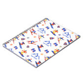 ジェイピークバーモントスキースノーボードパターン ノートブック (左側)