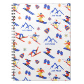 ジェイピークバーモントスキースノーボードパターン ノートブック (正面)